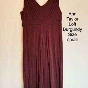 LOFT Deep Burgundy Maxi Dress
